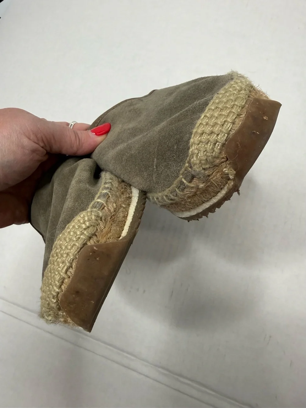 Rag & Bone Olive Suede Slip-On Espadrilles
